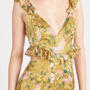 Metallic Magnolia Cutout Gown Amur NWT